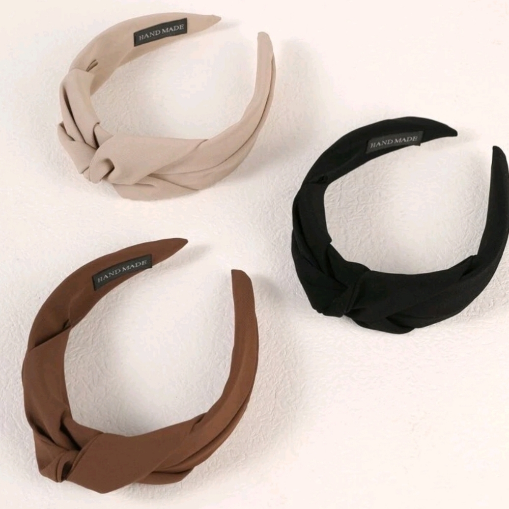 Wide headbands interlocking design set of 3 - Picture 3 of 3
